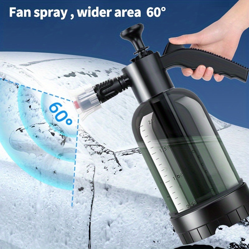 Car Wash Foam Sprayer, 0.52 Gallon Pump Foam Sprayer with Safety Valve,  Specialized for Home Cleaning and Car Detailing, 2 L Capacity