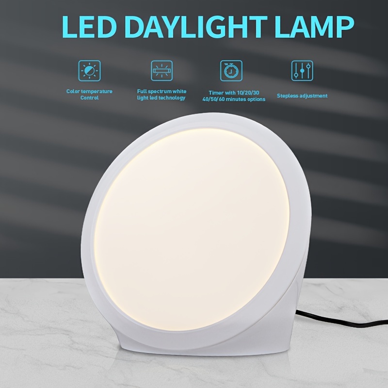 Round Light Lamp Uv free 10000 Lux Sad Lamp 3 Colors And 5 - Temu
