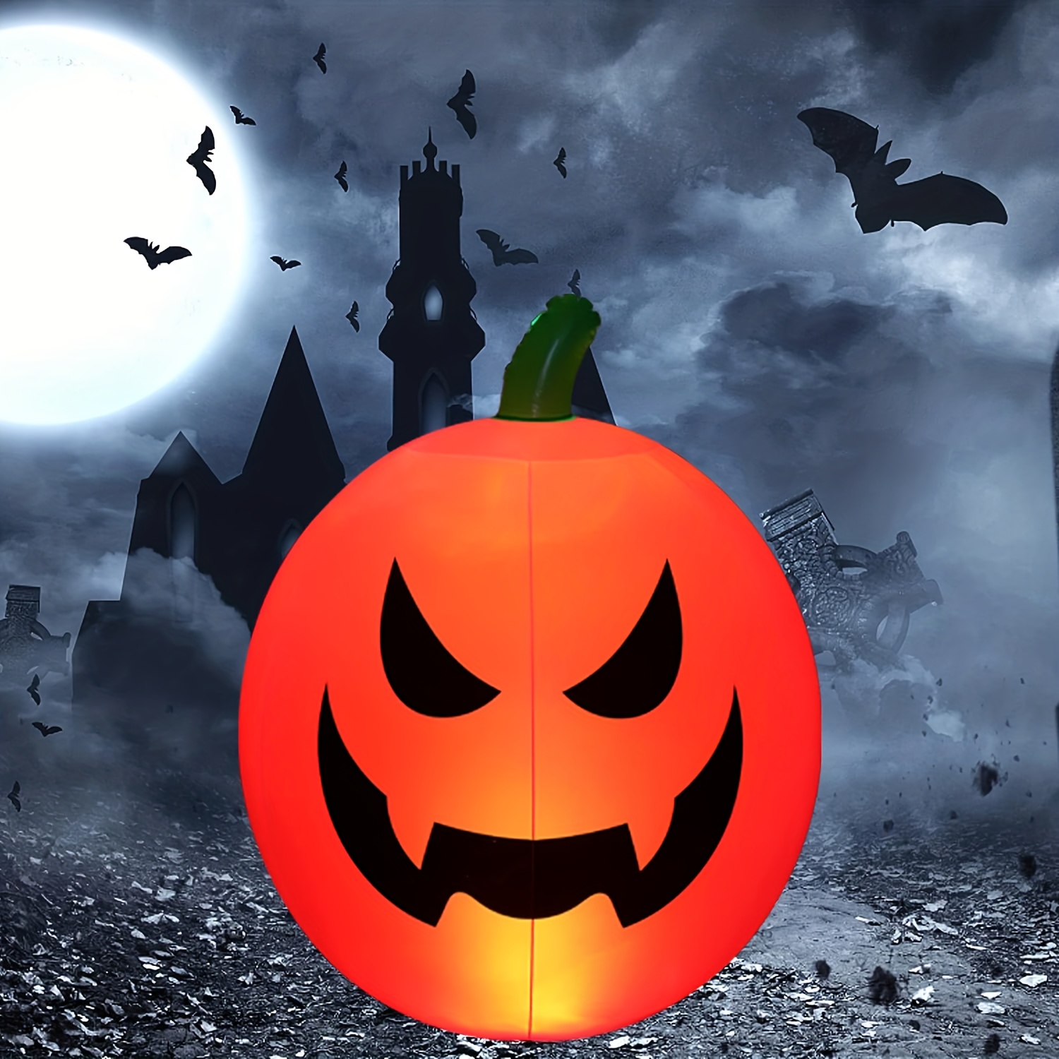 Halloween Inflatable Halloween Decor Blow-up Pumpkin With Built-in ...