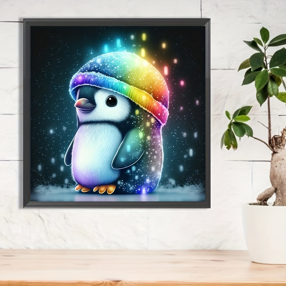 5D DIY Diamond Painting,Paint by Diamonds for Adults, Penguin Diamond  Painting Paint with Diamonds Round for Gift,Gem Art Craft Home Wall Decor  8x12