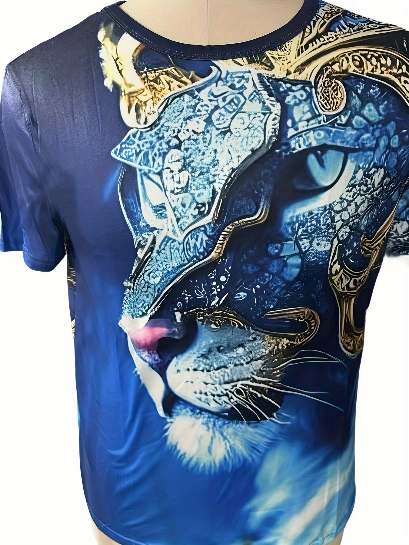 3D Print Animals T Shirt Men Tiger 3D T-Shirt Punk Print T Shirts Short  Sleeve Men Tshirt DIY : : Clothing, Shoes & Accessories