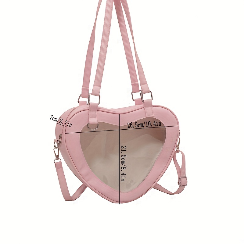 Pink Lolita Heart shaped Crossbody Bag new gold purse