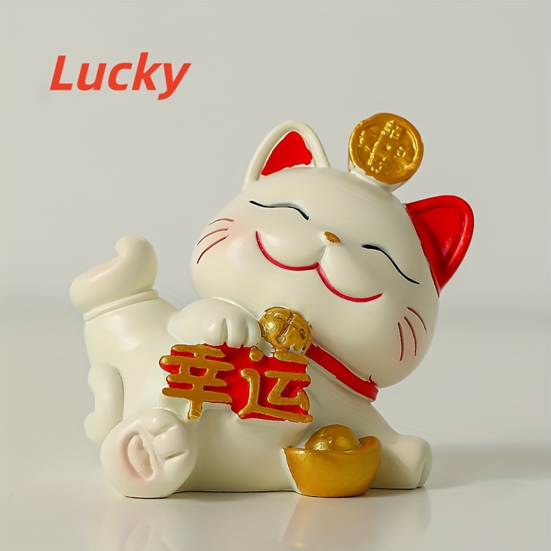 Creative Cute Fortune Cat Decorations modern Resin Figurines - Temu