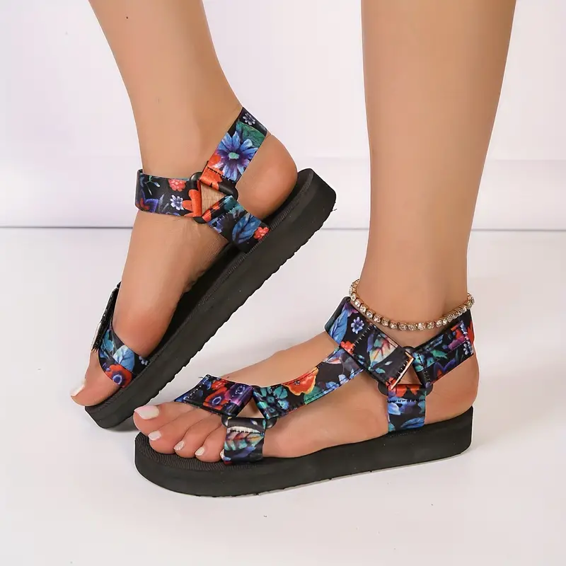 Women's Flat Sandals Casual Ankle Strap Summer Sandals - Temu