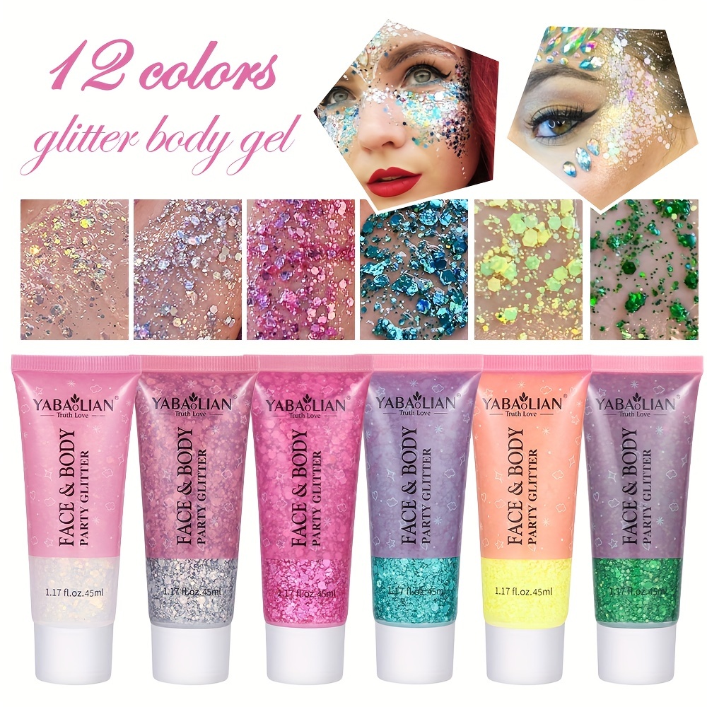 Glitter Gel Mermaid Scale Face Body Glitter Lip Gloss - Temu