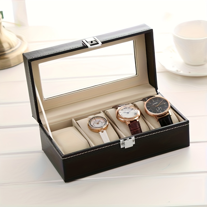 

1pc Black Watch Box, Watch Storage Display Collection Box, Ideal Choice For Gifts