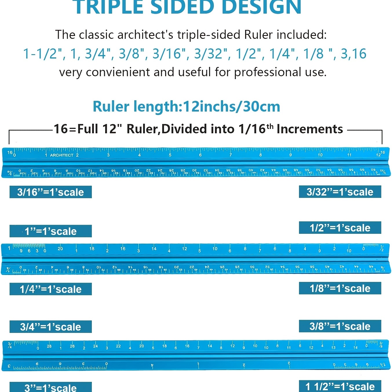 Triangular Scale Ruler Set, Aluminum Architect Ruler Scale Ruler With  Triangle Ruler Square Set For Draftsman And Engineers, Metric - Temu United  Arab Emirates