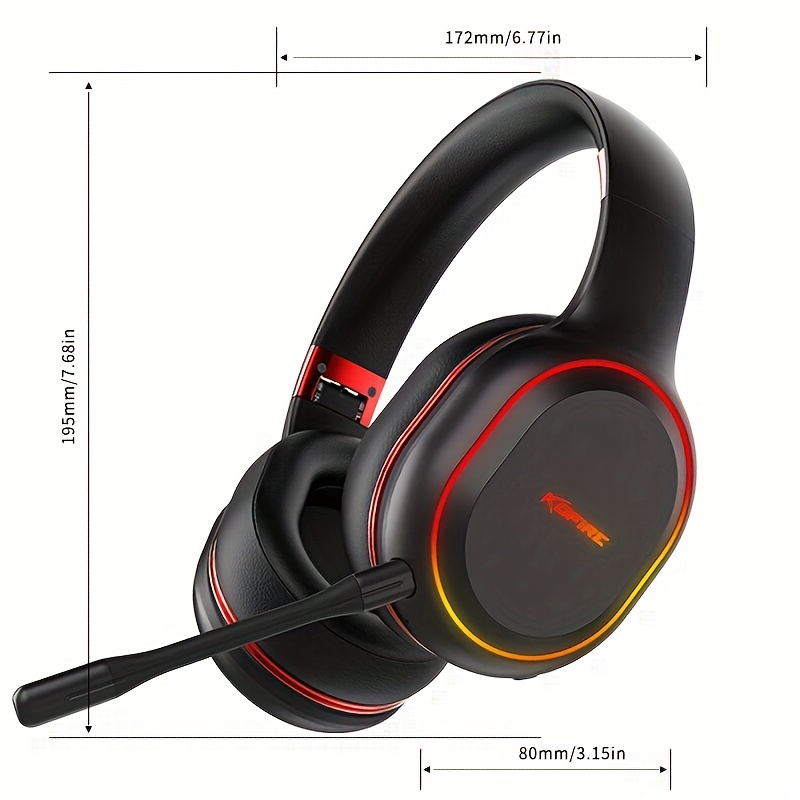 Wireless Gaming Headset with Detachable Noise Cancelling Microphone, 2.4G  Bluetooth - USB - 3.5mm Wired Jack 3 Modes Wireless Gaming Headphones for