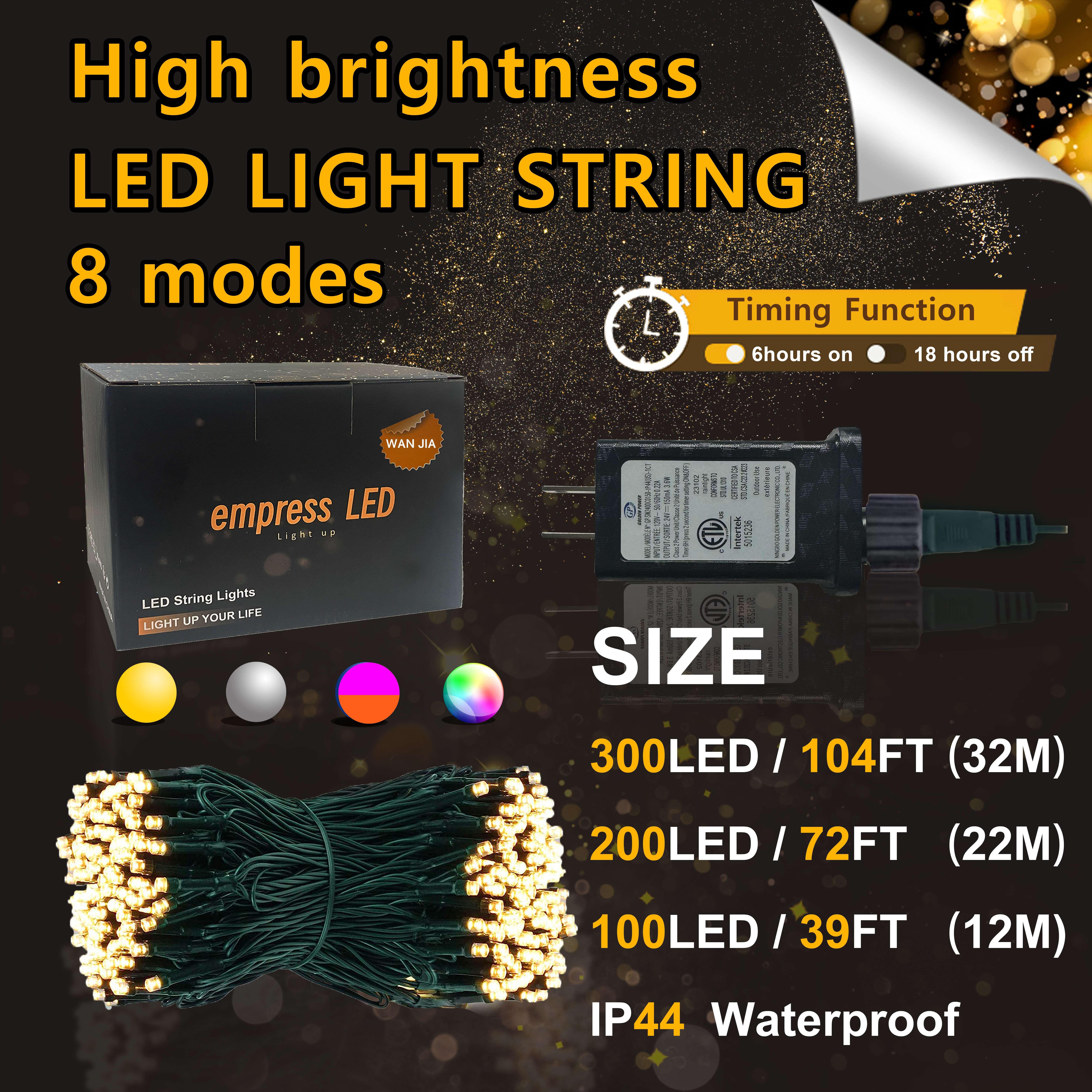 18 Colors Waterproof 300 Led String Lights With Remote - Temu