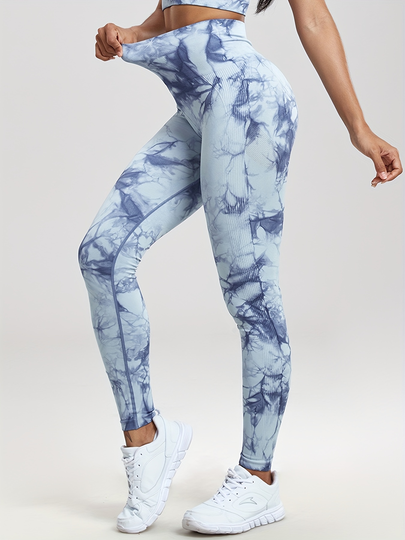 Random Print Leggings High Waist Sports Casual Leggings - Temu