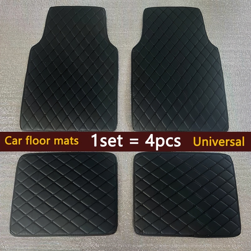 Universal Pu Leather Car Foot Pad Waterproof Quilted Car - Temu