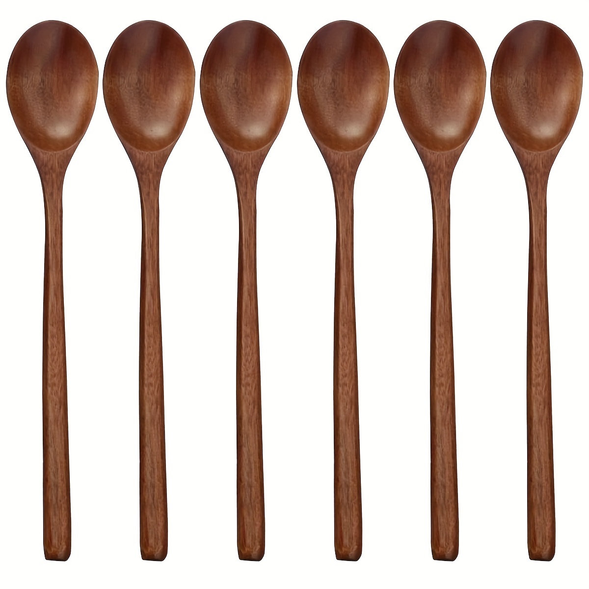 

6pcs, Wooden Spoons, 9 Inch Wood Soup Spoons For Eating Mixing Stirring, Long Handle Spoon With Japanese Style Kitchen Utensil, Table Spoon, Kitchen Tool, Kitchen Accessories