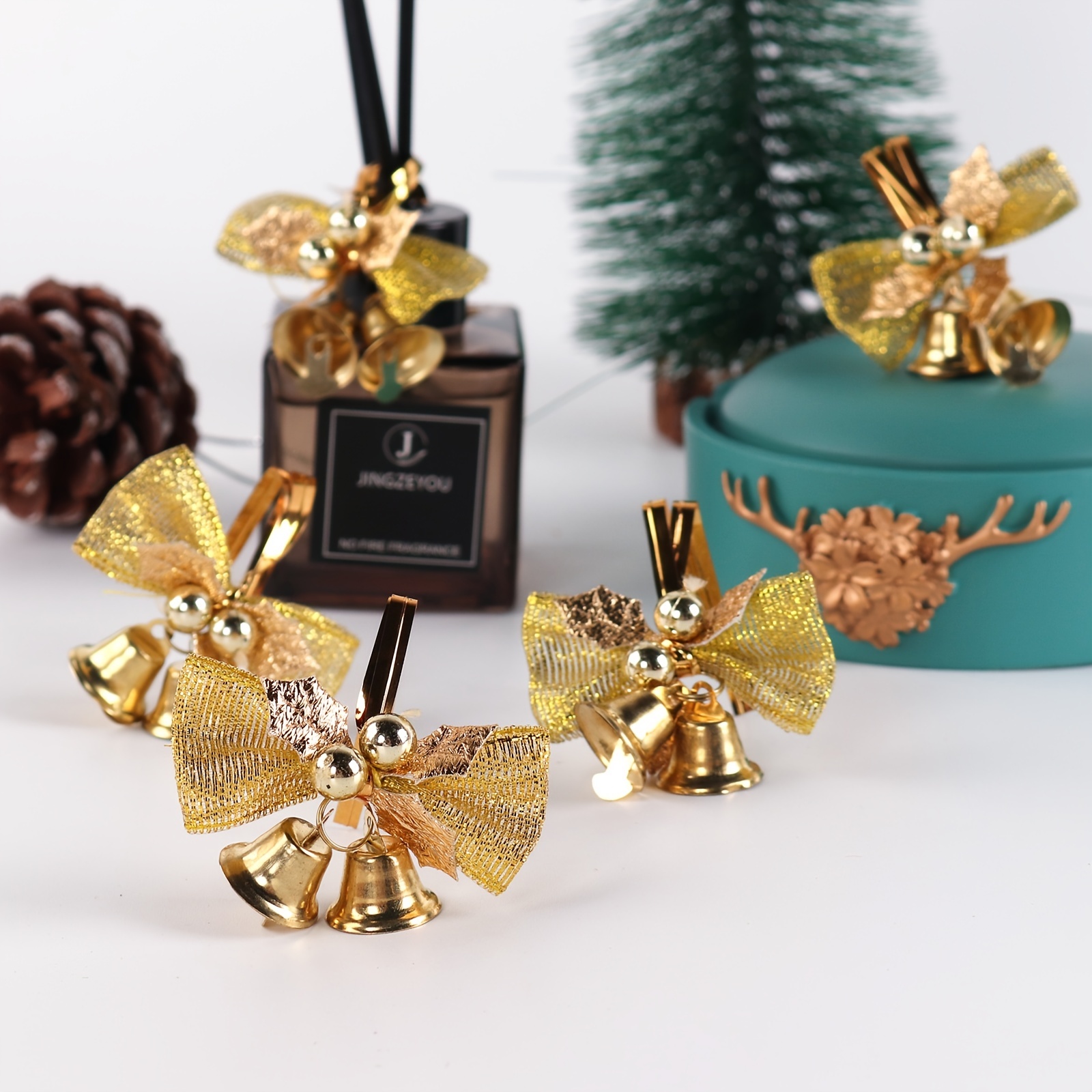 Christmas Bells Cake Topper Accessories Diy Bow Bells Christmas Tree Decorations  Ornaments Christmas Gift Box Packaging - Temu Austria