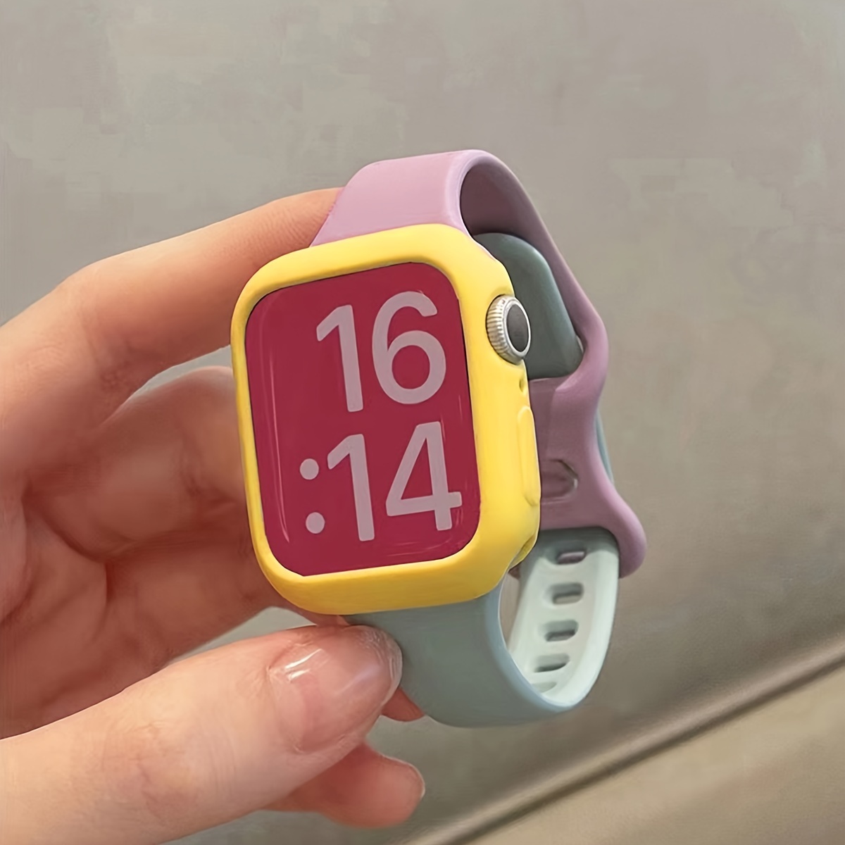 2pcs Women Men Cute Soft Silicone Sports Watch Strap Adjustable Waterproof Wristbands & 1pc Silicone Protective Case, For Apple Watch Band 38/40/41/42/44/45/46/49mm, For Apple Watch Series Ultra/SE/11/10/9/8/7/6/5/4/3/2/1, Intelligent Watch Accessories