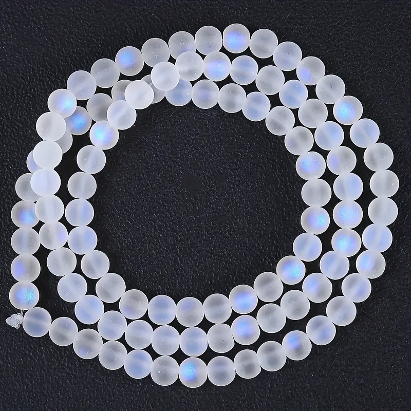 Optimized White Frosted Glitter Glazed Moonstone Beads - Temu