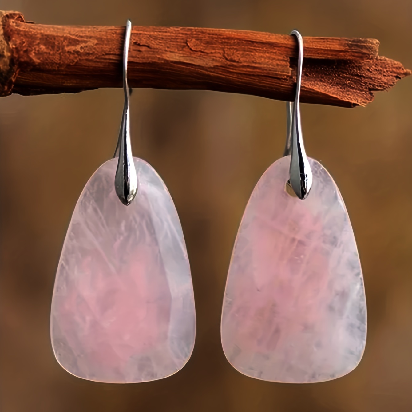 Pink jade online earrings