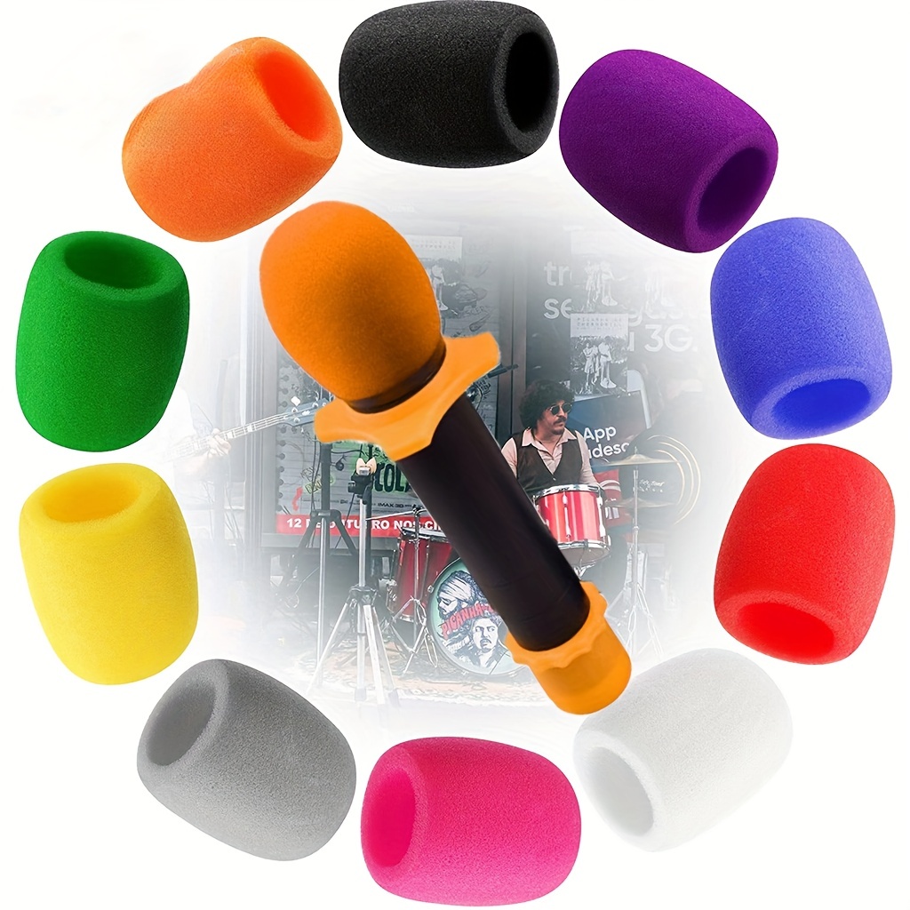 Fielect Cubierta de micrófono de espuma de esponja para micrófono de mano,  protección para parabrisas de micrófono, cubierta de filtro de espuma