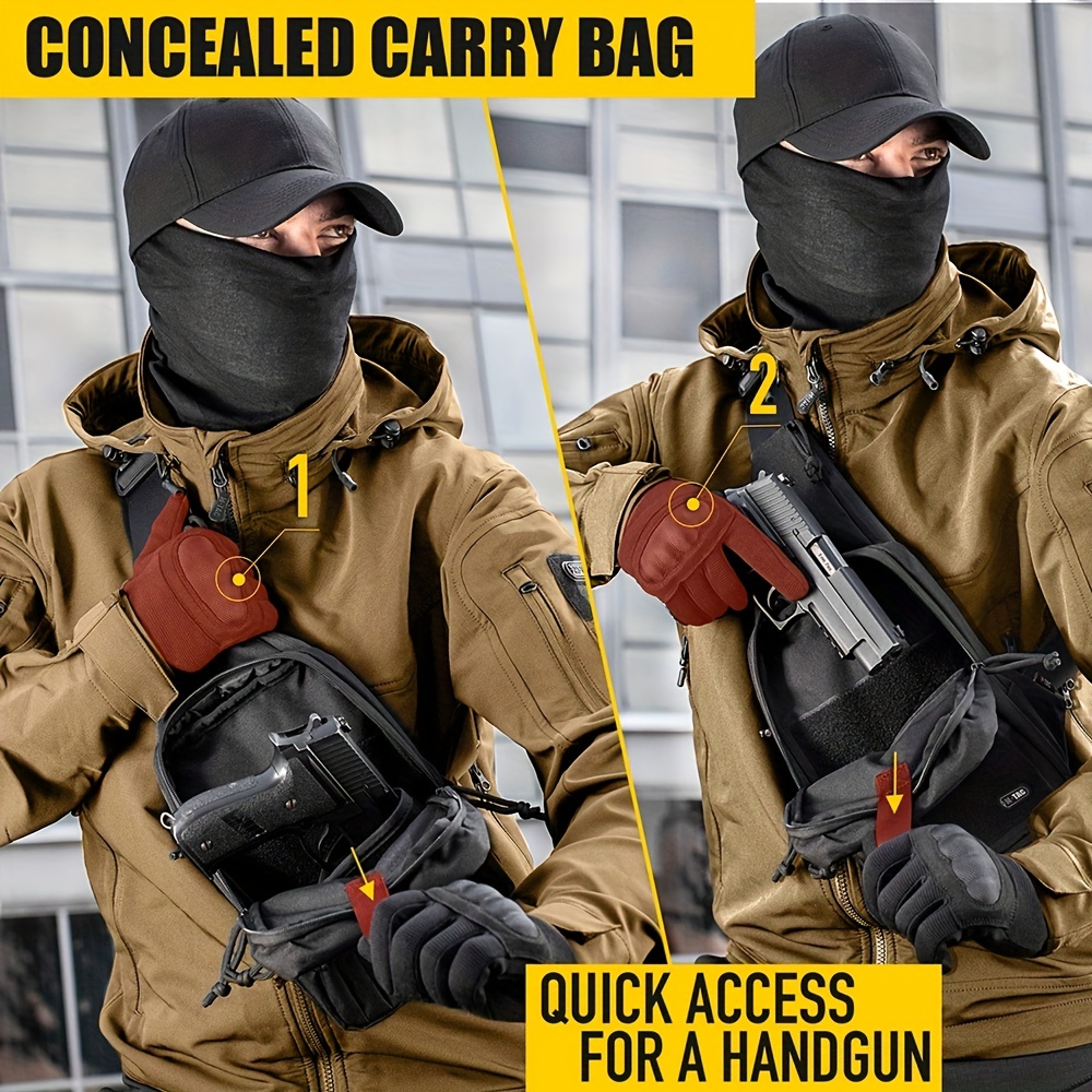 Concealed Carry Bag Holster Crossbody Sling Bag Chest Pack - Temu