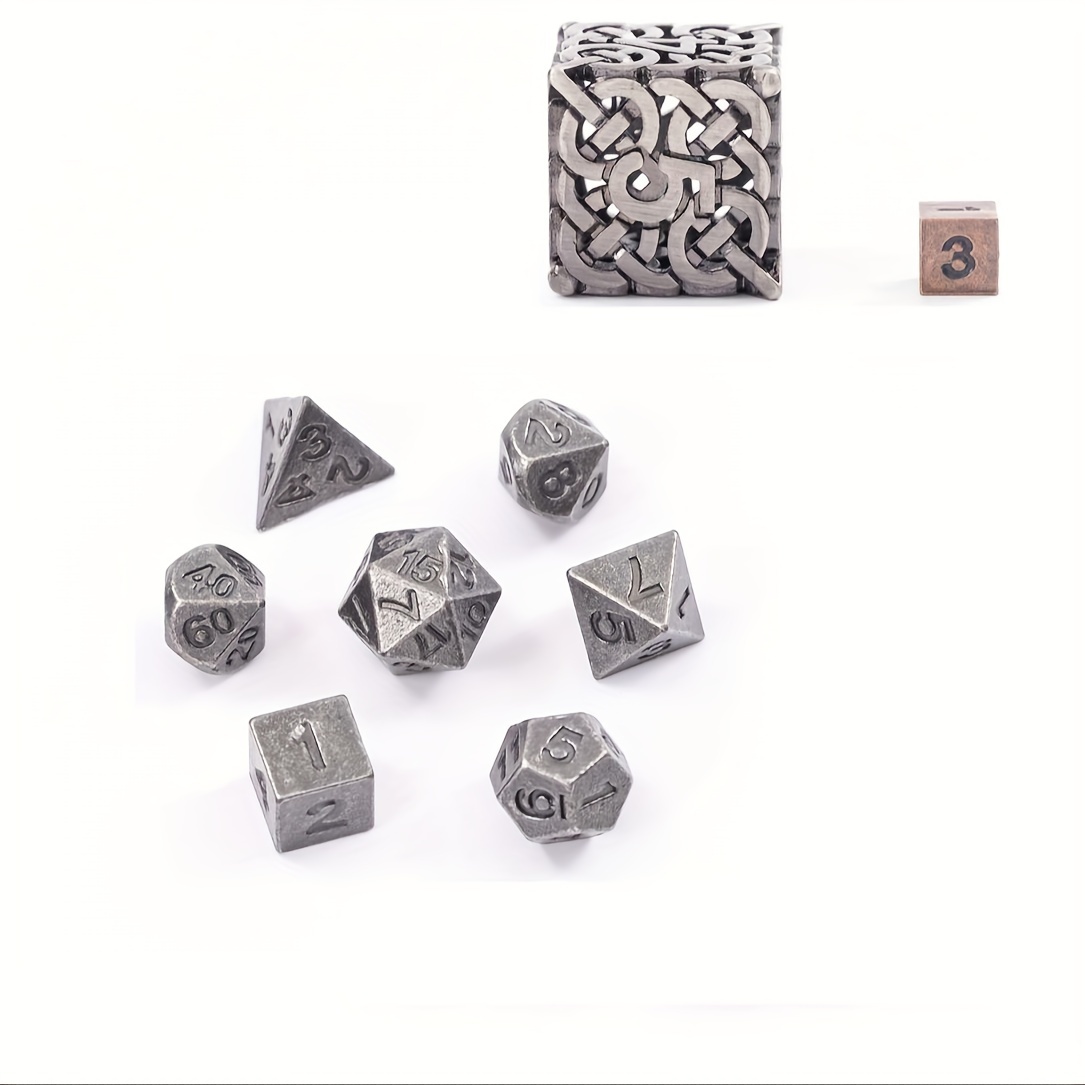Dadi DND Combo Dadi poliedrici solidi in metallo Dungeons - Temu