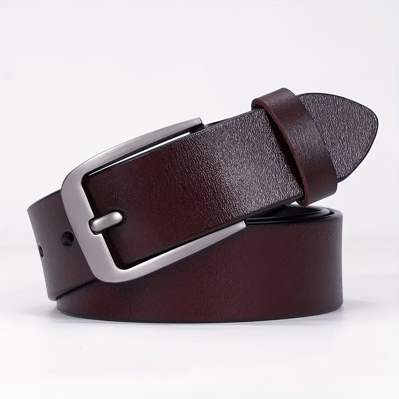 Genuine Leather Belt Plus Size Unisex Solid Color Waistband - Temu