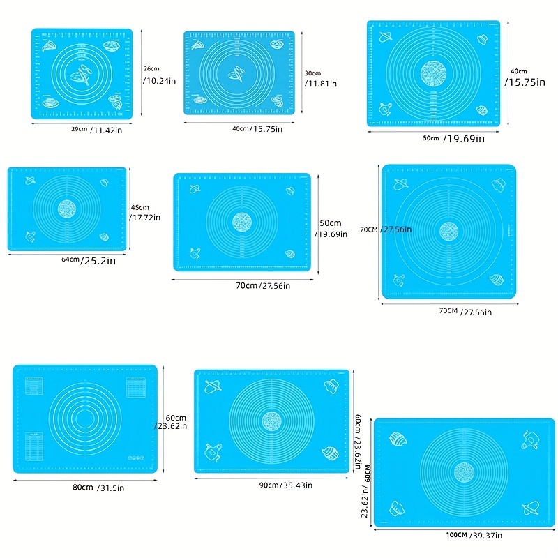 1pc, Tapis De Pâtisserie, Tapis De Cuisson En Silicone De Qualité  Alimentaire Avec Mesures, Tapis De