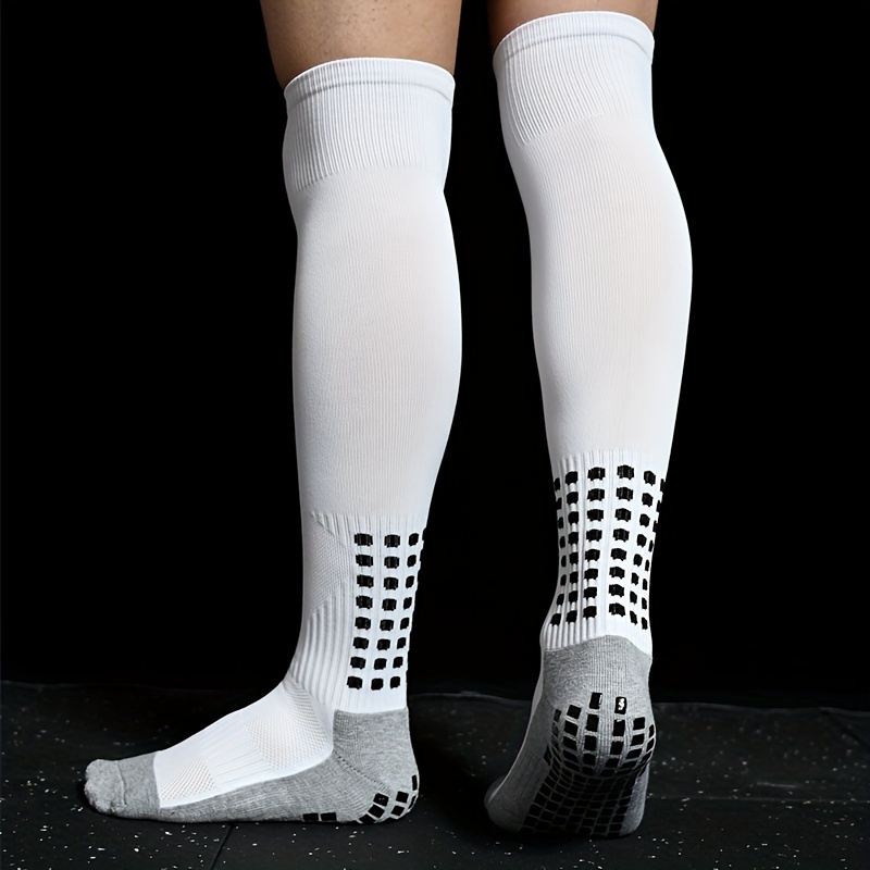 US Men Sport Football Soccer Long Socks Solid Knee High Bottom Non