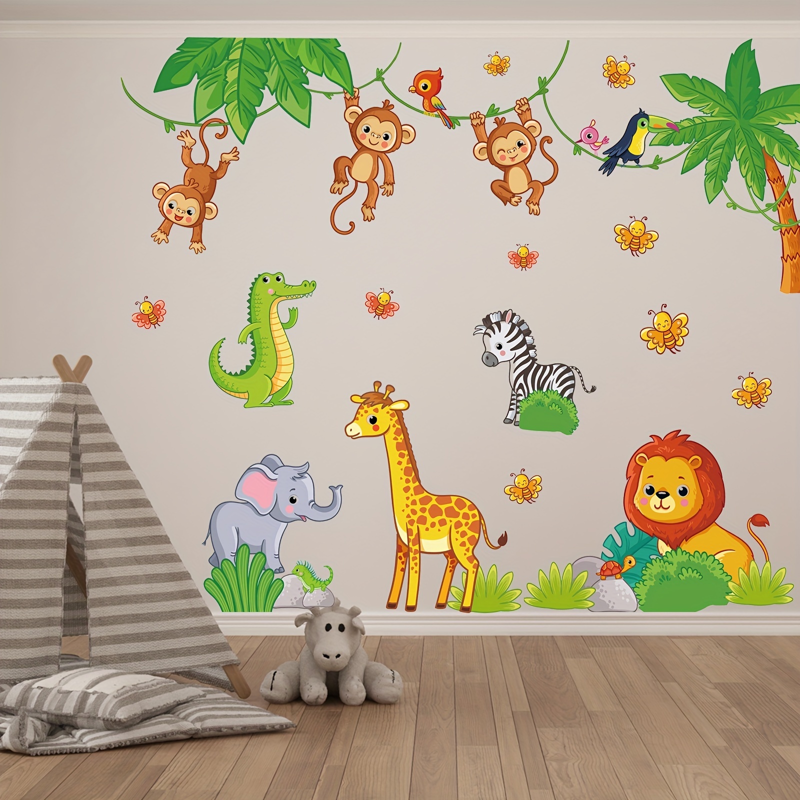 Sticker murale bambini animali colorati - TenStickers