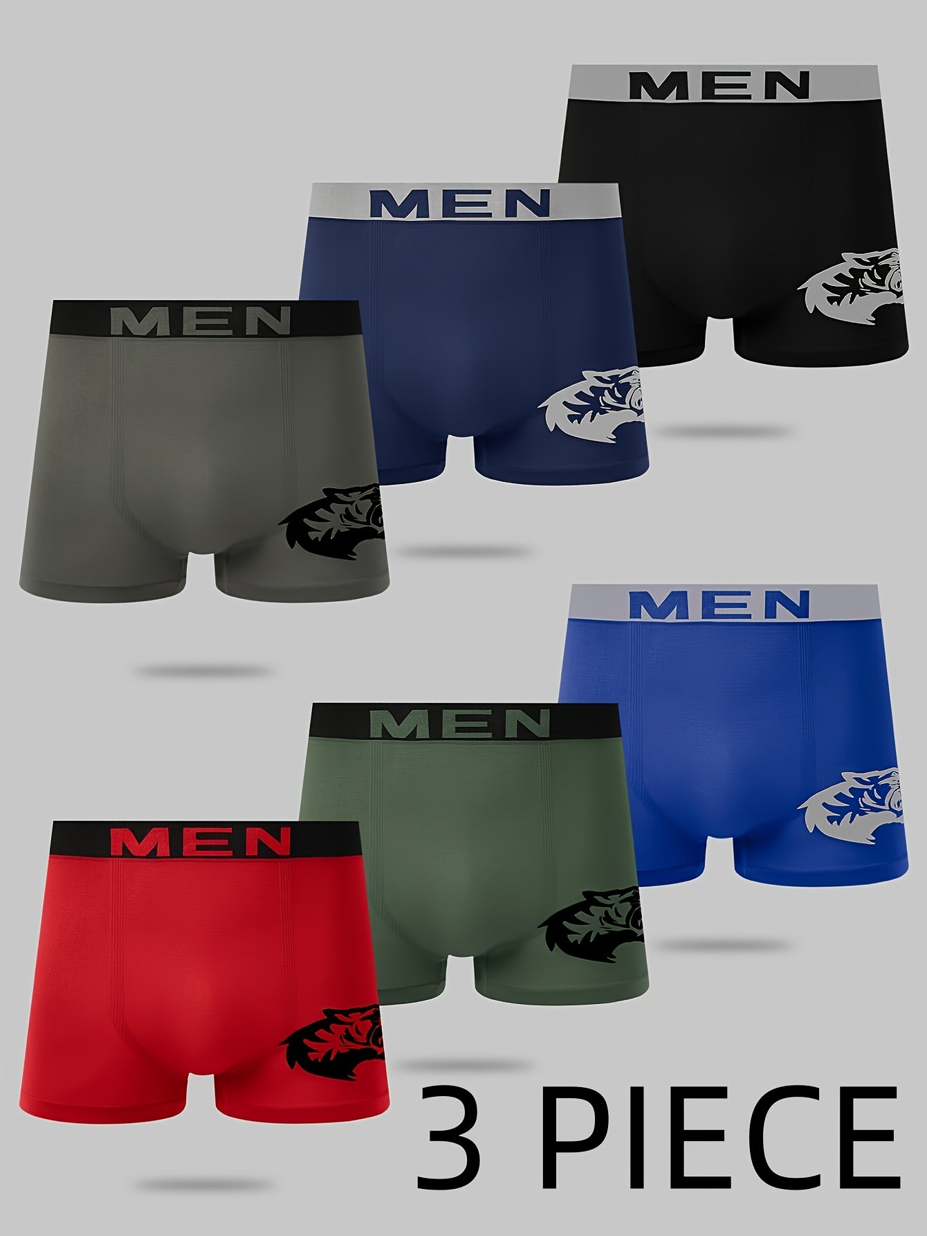 1pc Boxers Para Hombres, Moda Color Liso Cómodo Amigable Con La Piel Boxers  Briefs De Estiramiento Medio - Temu