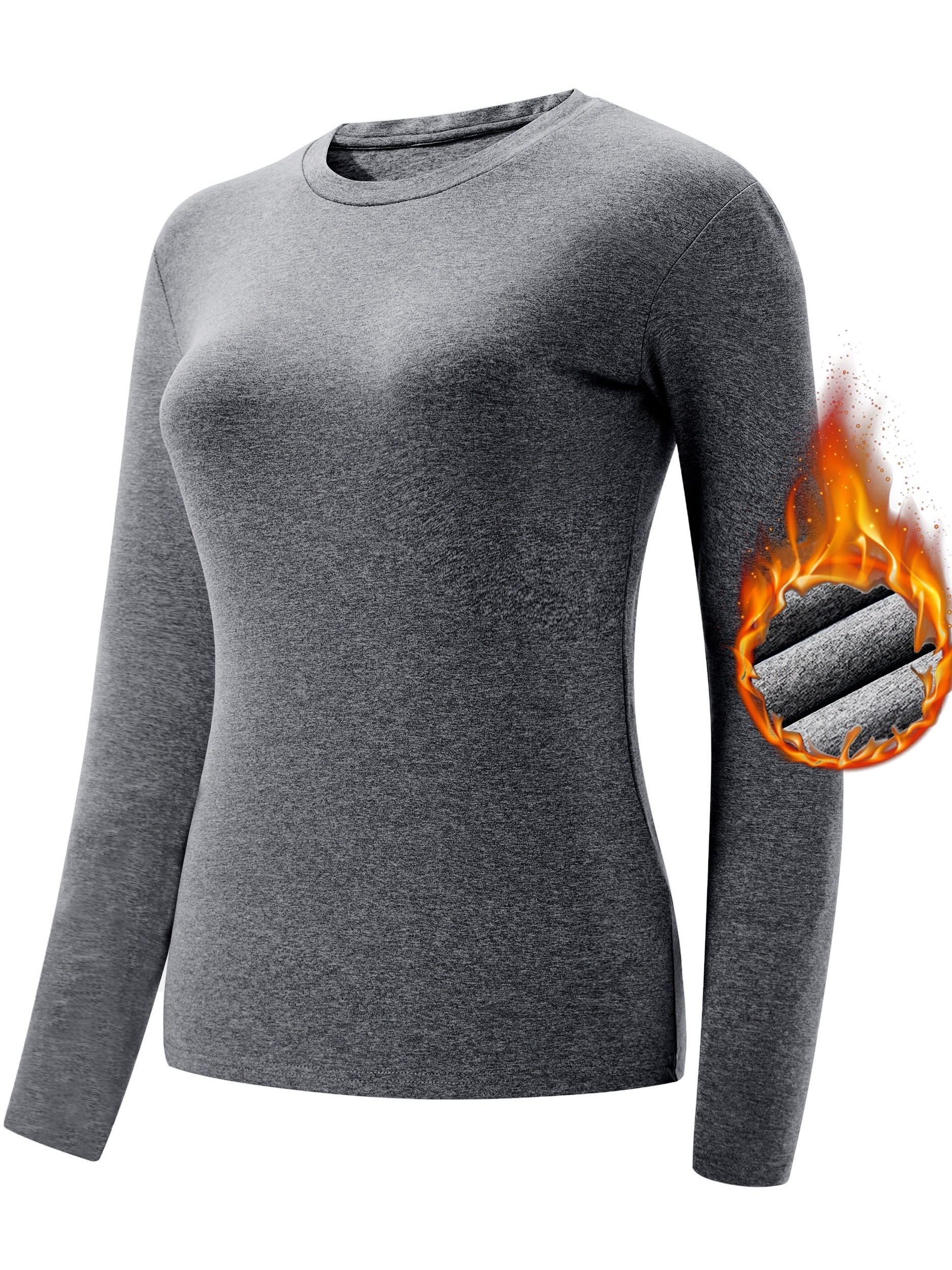 Women's Basic Long Sleeve Thermal Tops Lightweight T-Shirts Slim