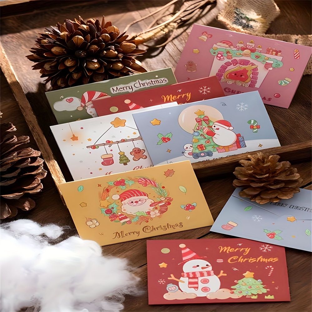 12個の新しいクリスマス三つ折りグリーティングカード クリスマスイブ