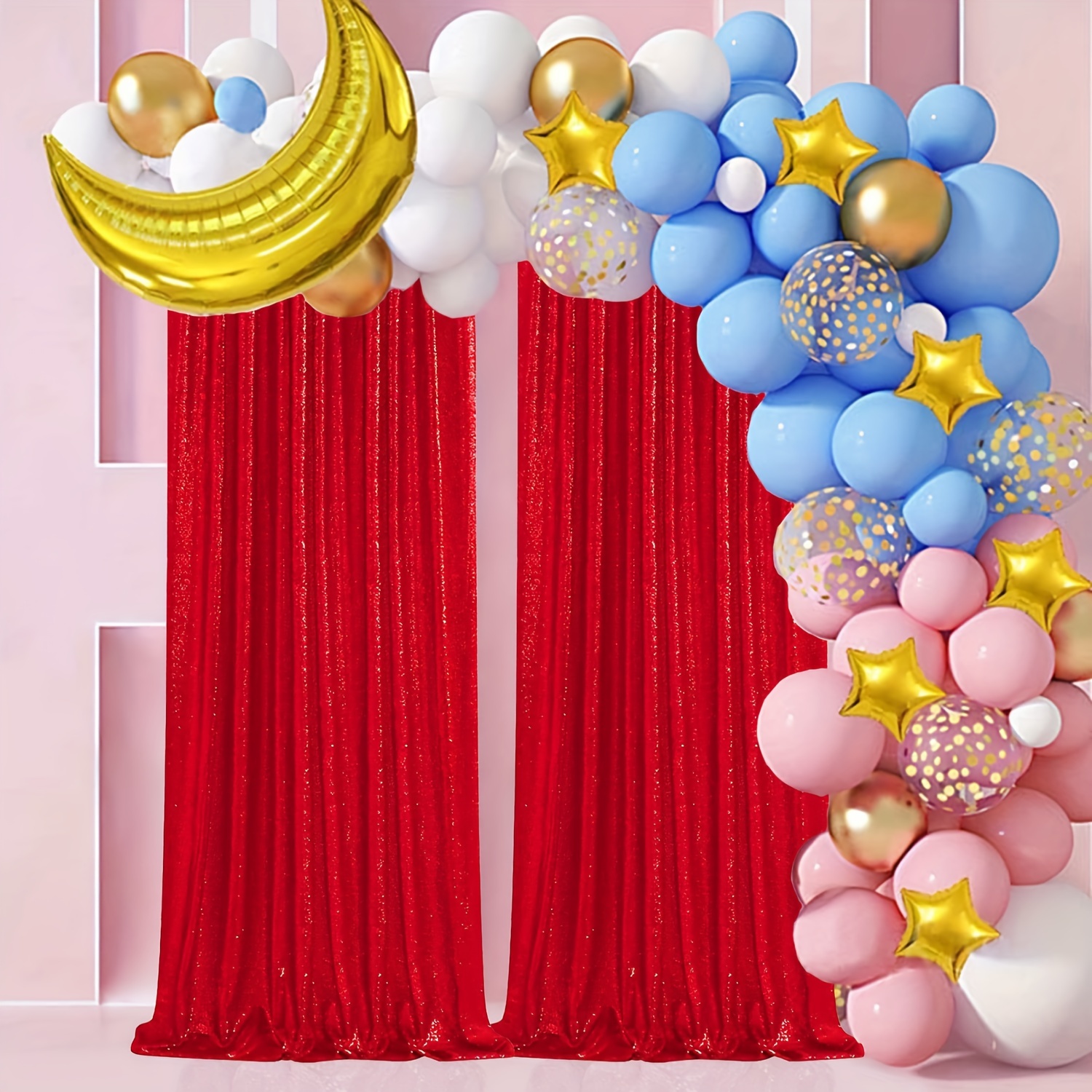 Cortina tipo telón de color amarillo para fiestas de cumpleaños, fiesta,  bodas y baby shower, cortina tipo telón de color amarillo para fotografías