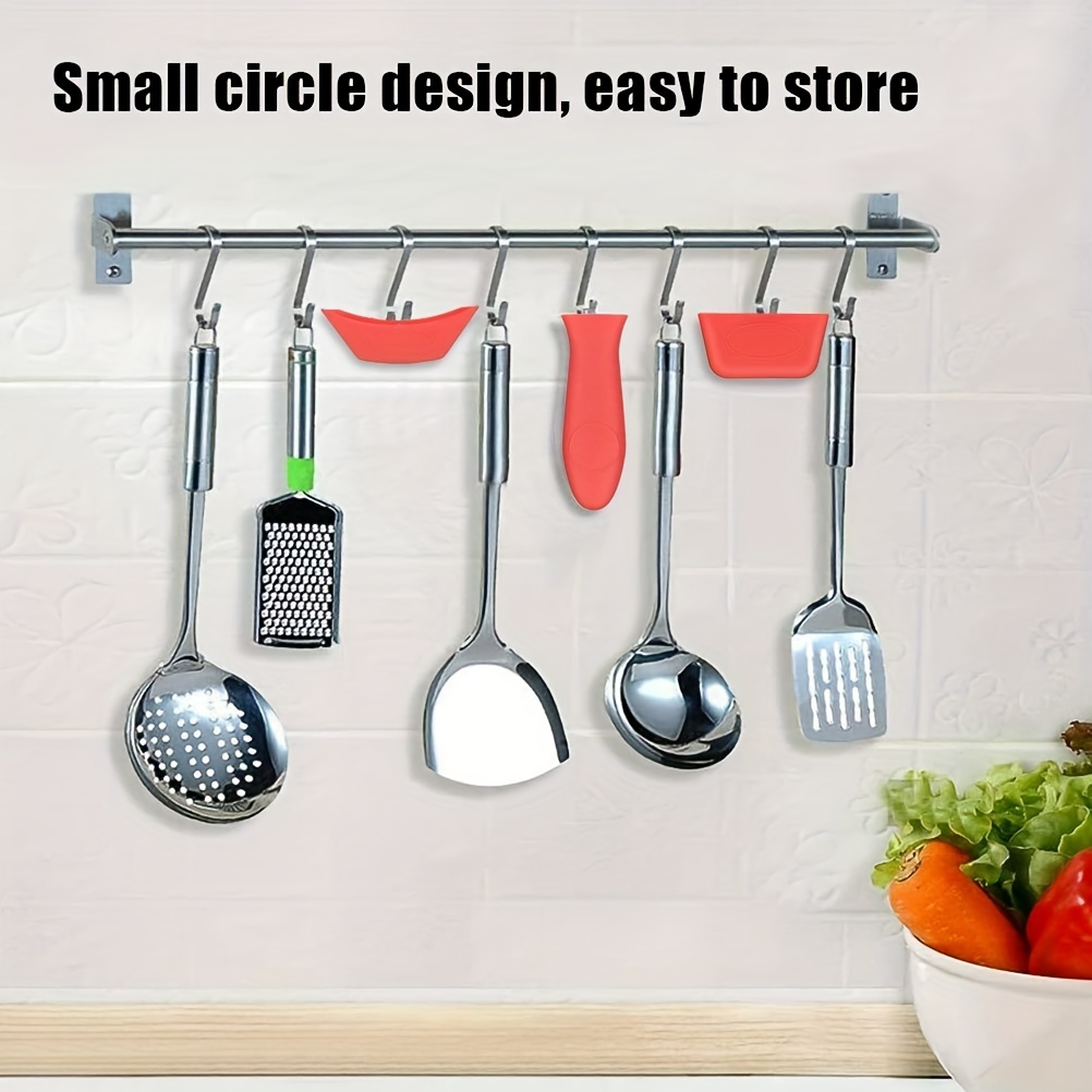 6 Pcs Silicone Hot Handle Holder Cast Iron Skillets Metal Frying