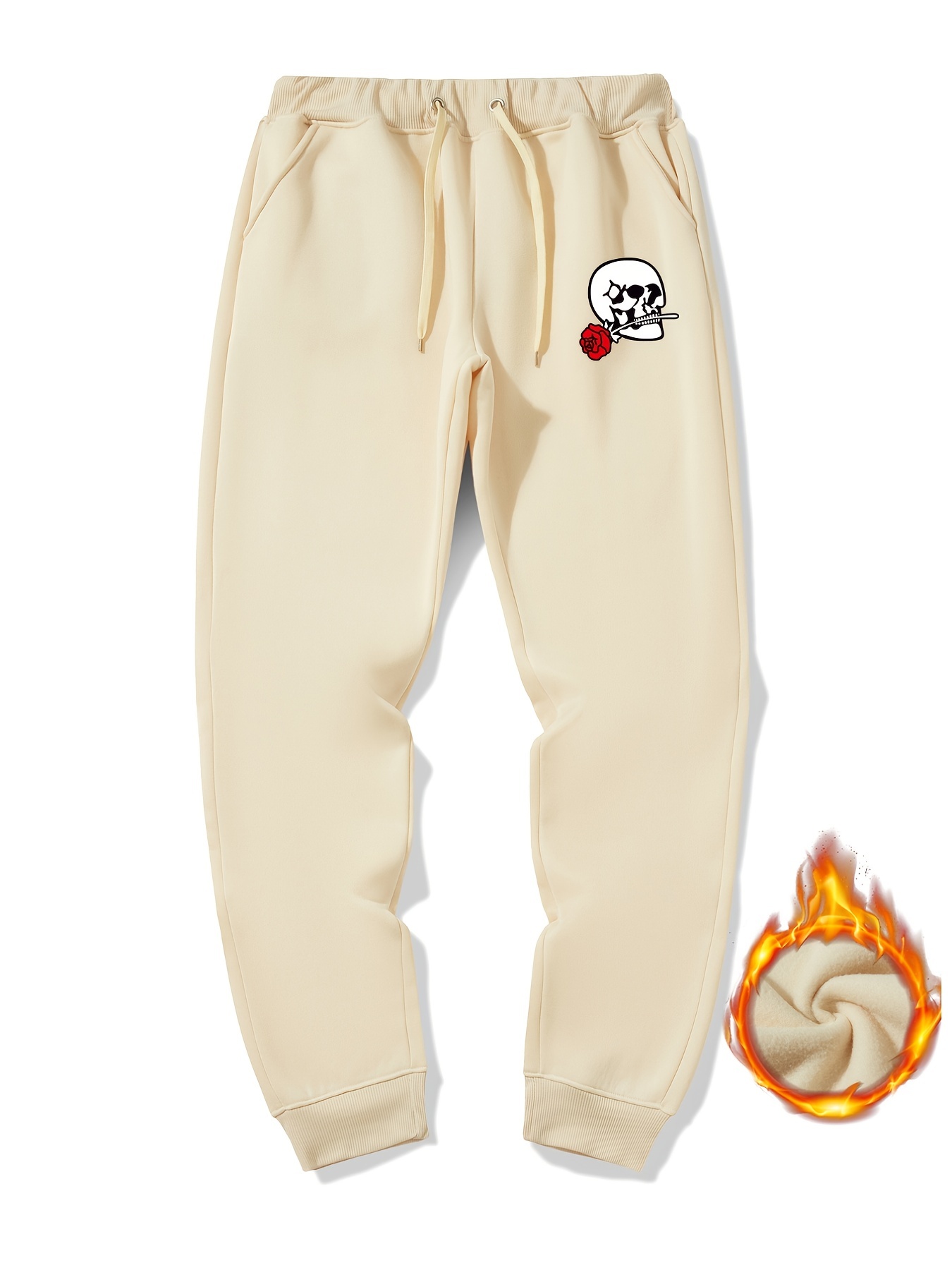 Men's Skull Graphic Sherpa Fleece Active Sweatpants