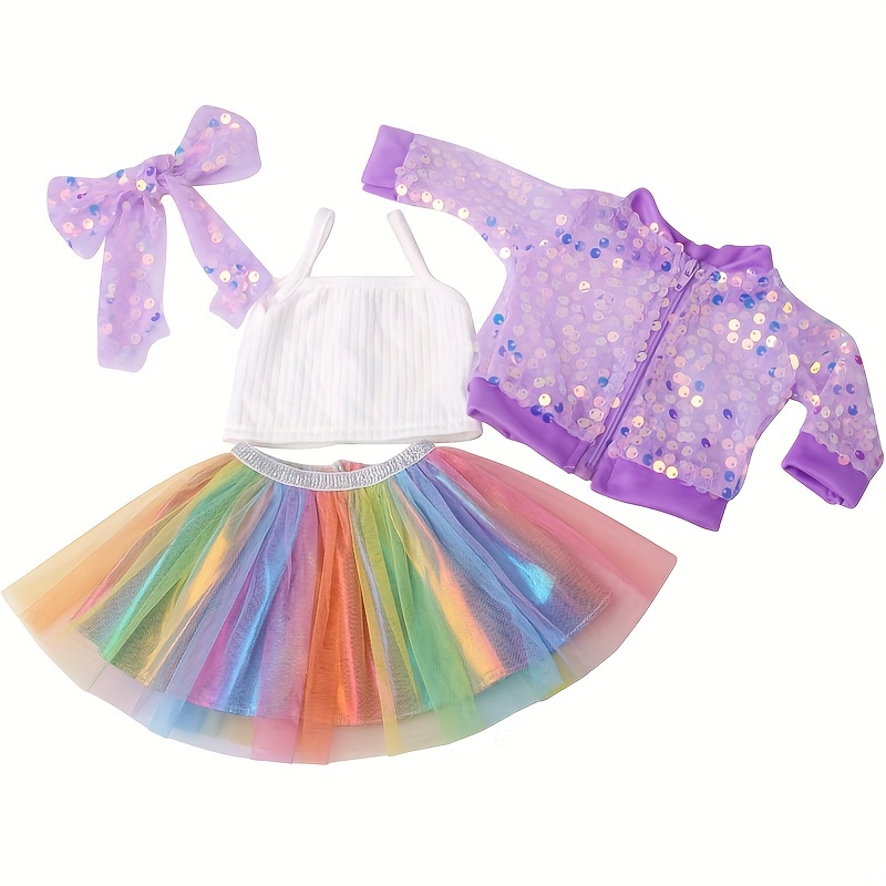 Falda de Lentejuelas para niña de 30 cm en varios colores