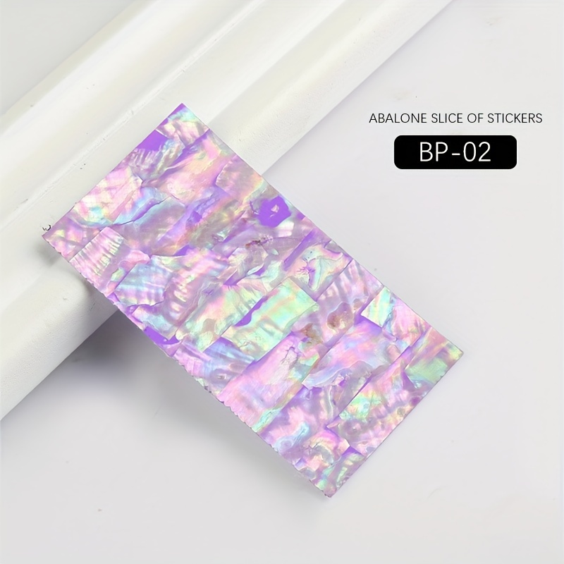 Abalone Shell Slice Nail Sticker Flakes Adhesive Decals Manicure DIY Nail Art