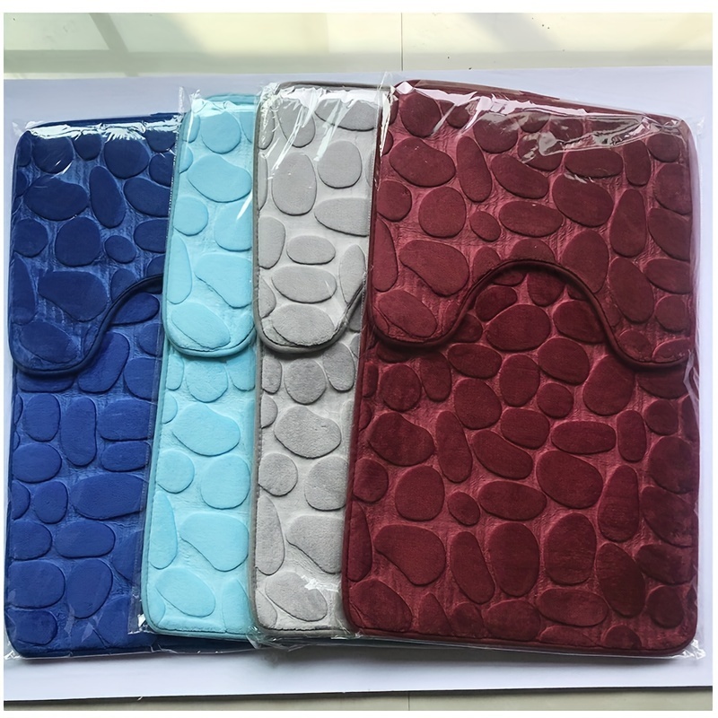 3pc Soft Non Slip Bath Mat Set Bathroom Accessories