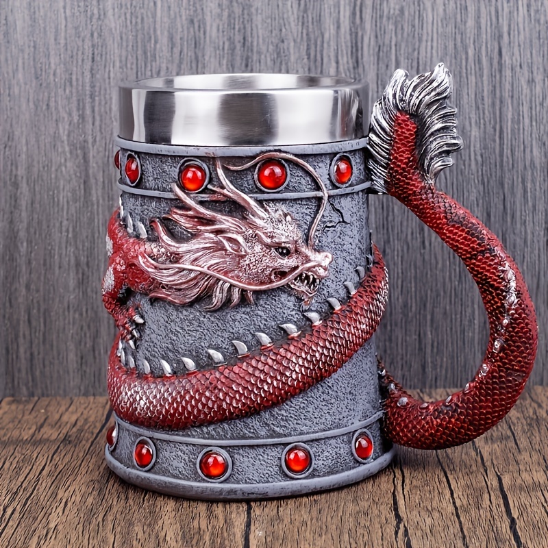 Halloween Gift Vintage Stainless Steel Dragon Beer Cup Skull - Temu