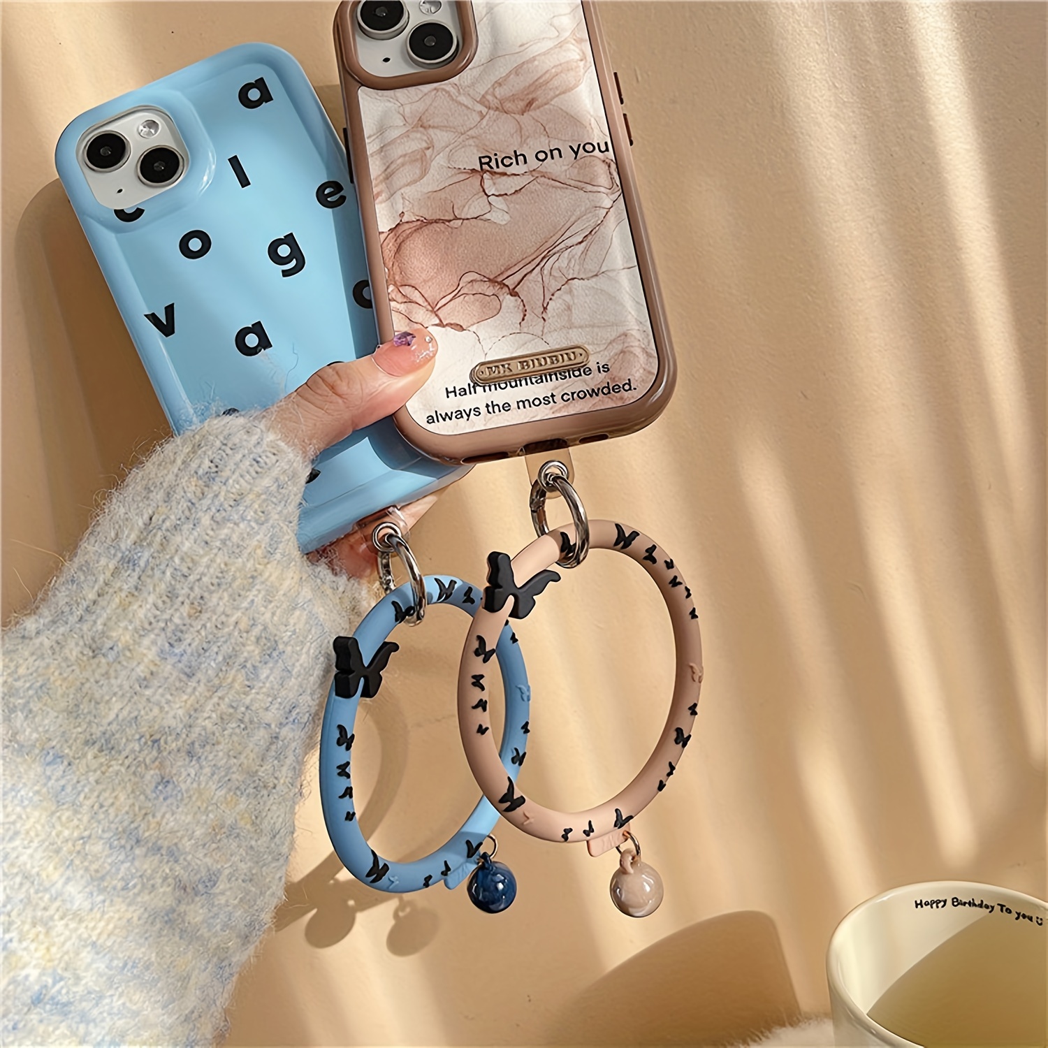 Silicone Phone Case Wrist Strap Waterproof Soft Rubber Temu