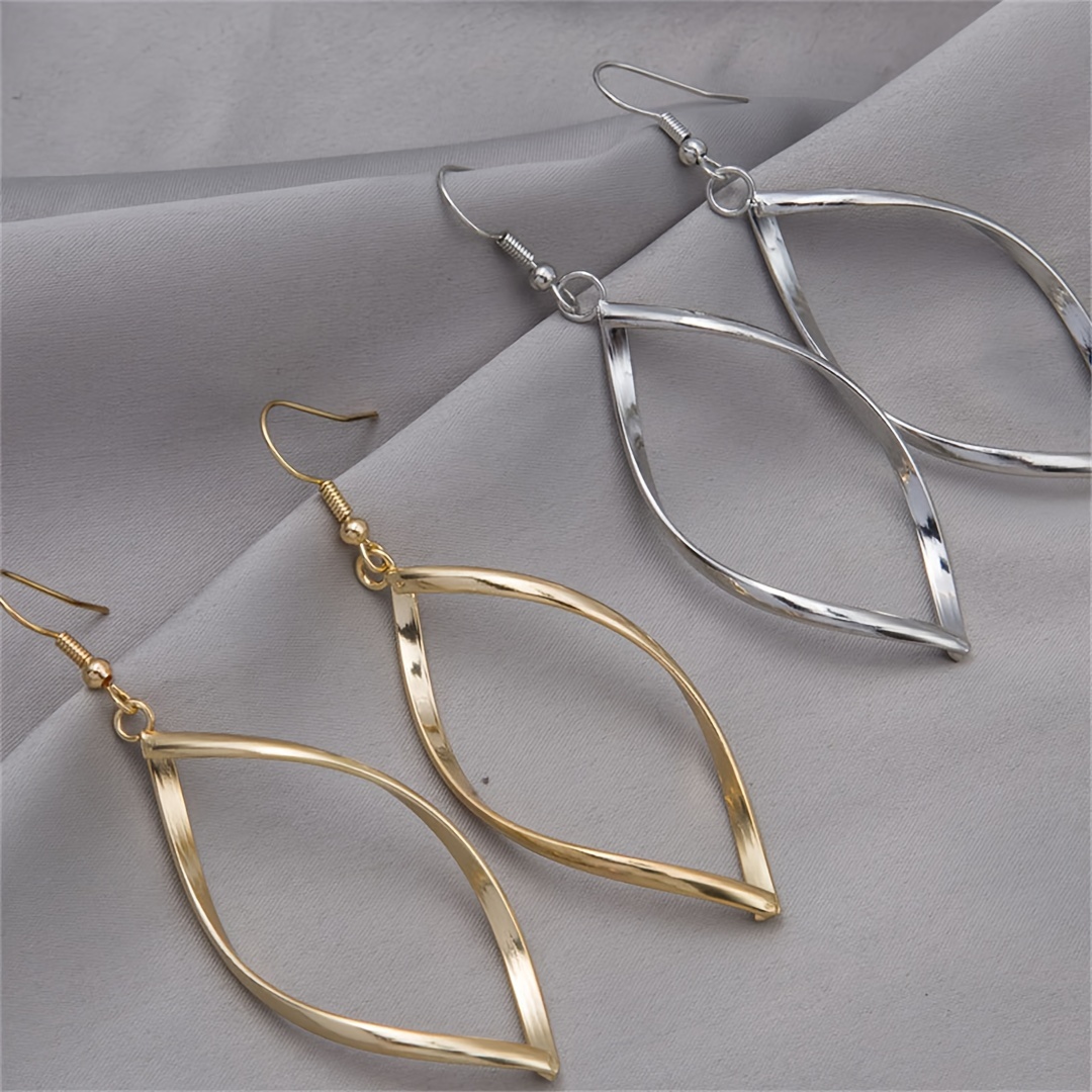 Bold Twisted Wave Dangle Earrings for Parties