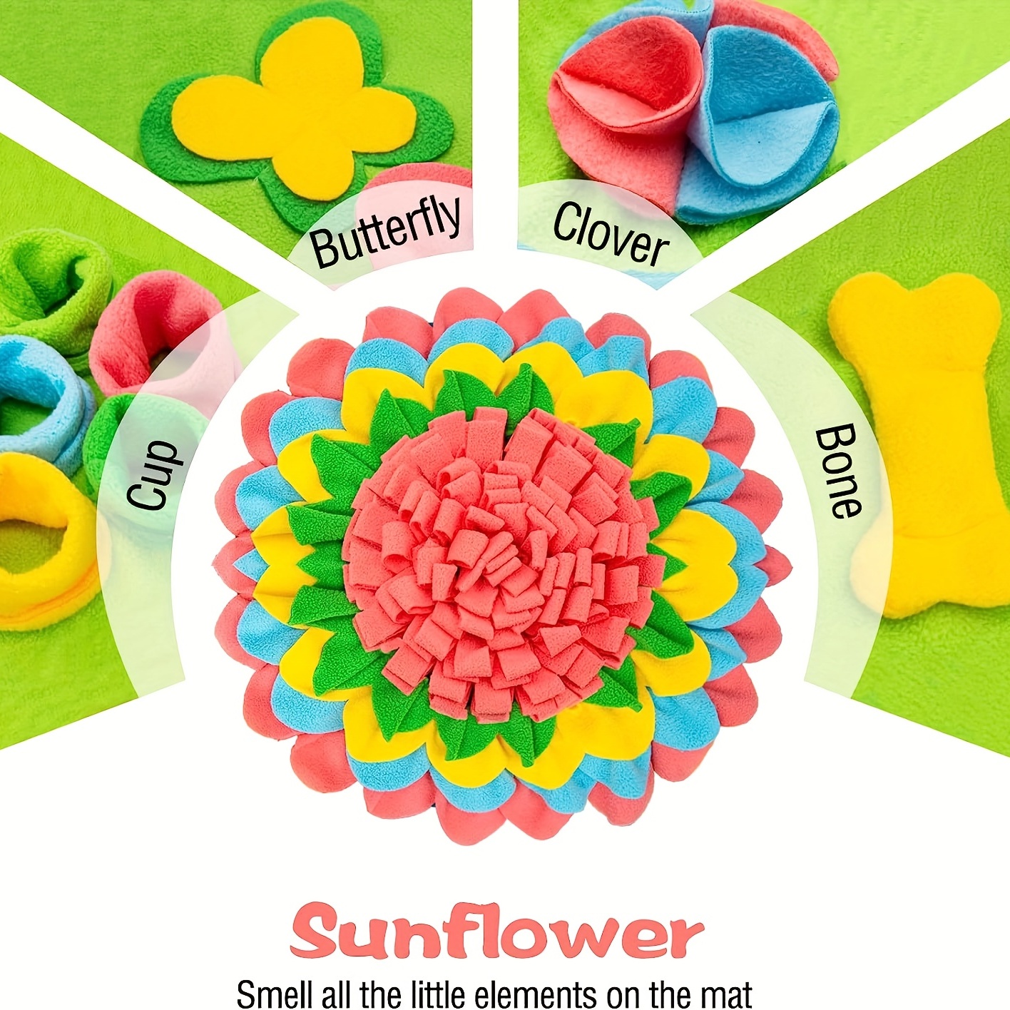 Interactive Sunflower Pet Snuffle Mat Slow Feeder Dog Puzzle - Temu