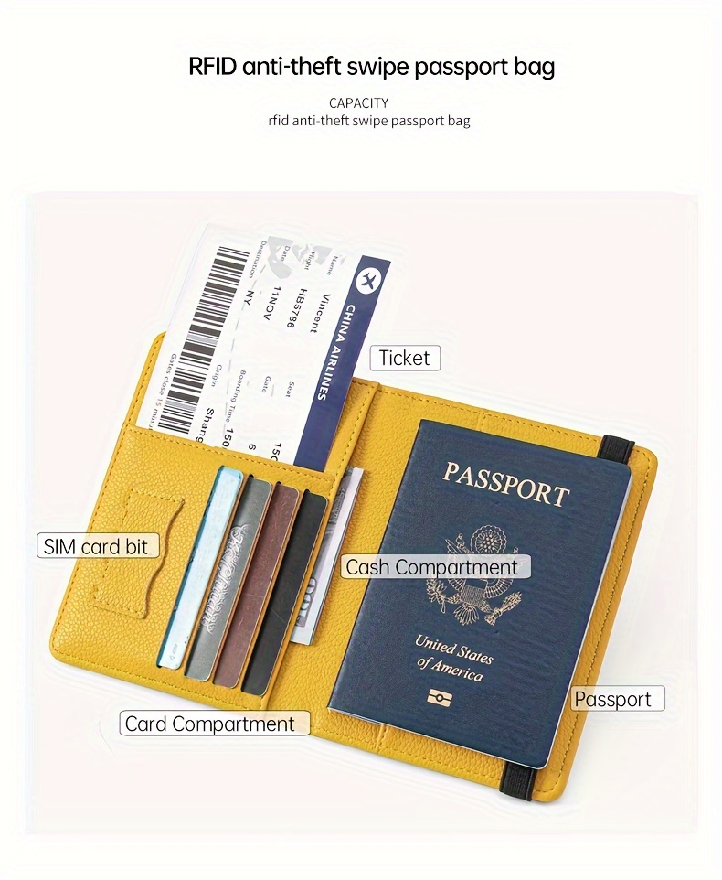 Passport Holder Rfid Anti furto Porta Passaporto Porta - Temu Italy