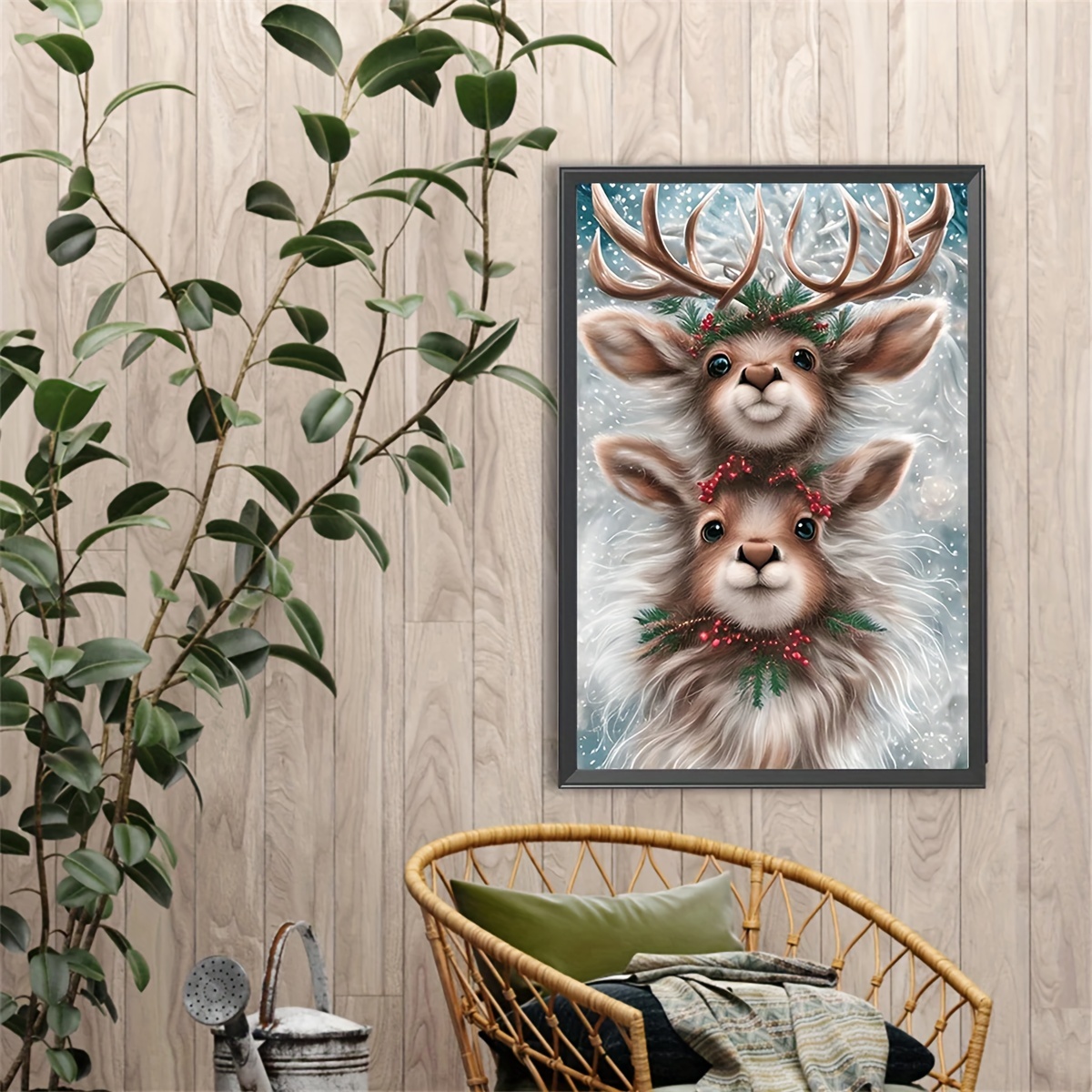 Theshai 5D Diamond Painting Christmas Deer, Diamond UAE