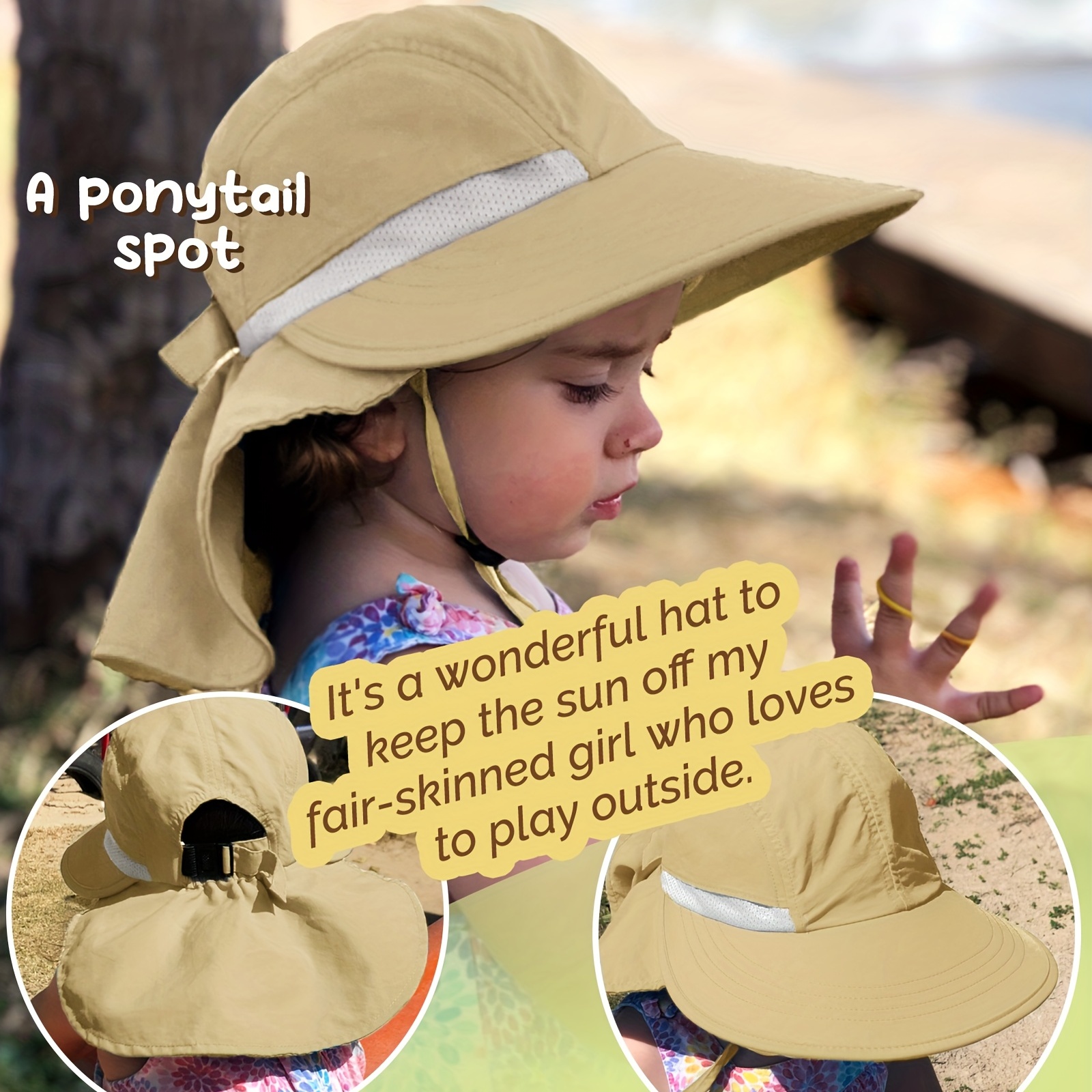 1pcs Kids Sun Hat Boys Sun Hat Girls Beach Hat,Kids Bucket Hat Wide Brim Kids  Fishing Safari Hat Baby Hats Wide Brim Bucket Hat Kids' Play Hat