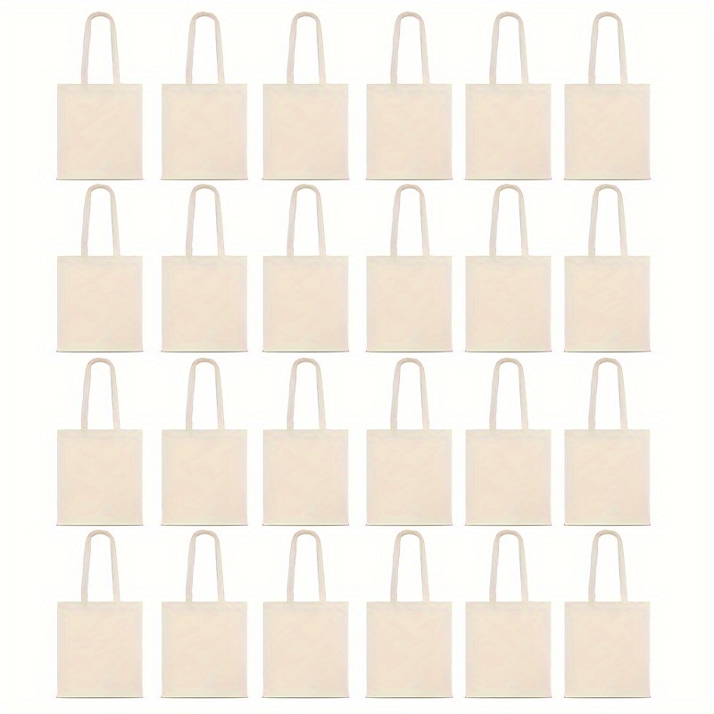 6/12/24pcs Blank Canvas Tote Bags Bulk Shopping Bag DIY Reusable Grocery  Bag Promotion, Gift, Activity Canvas Tote Bag