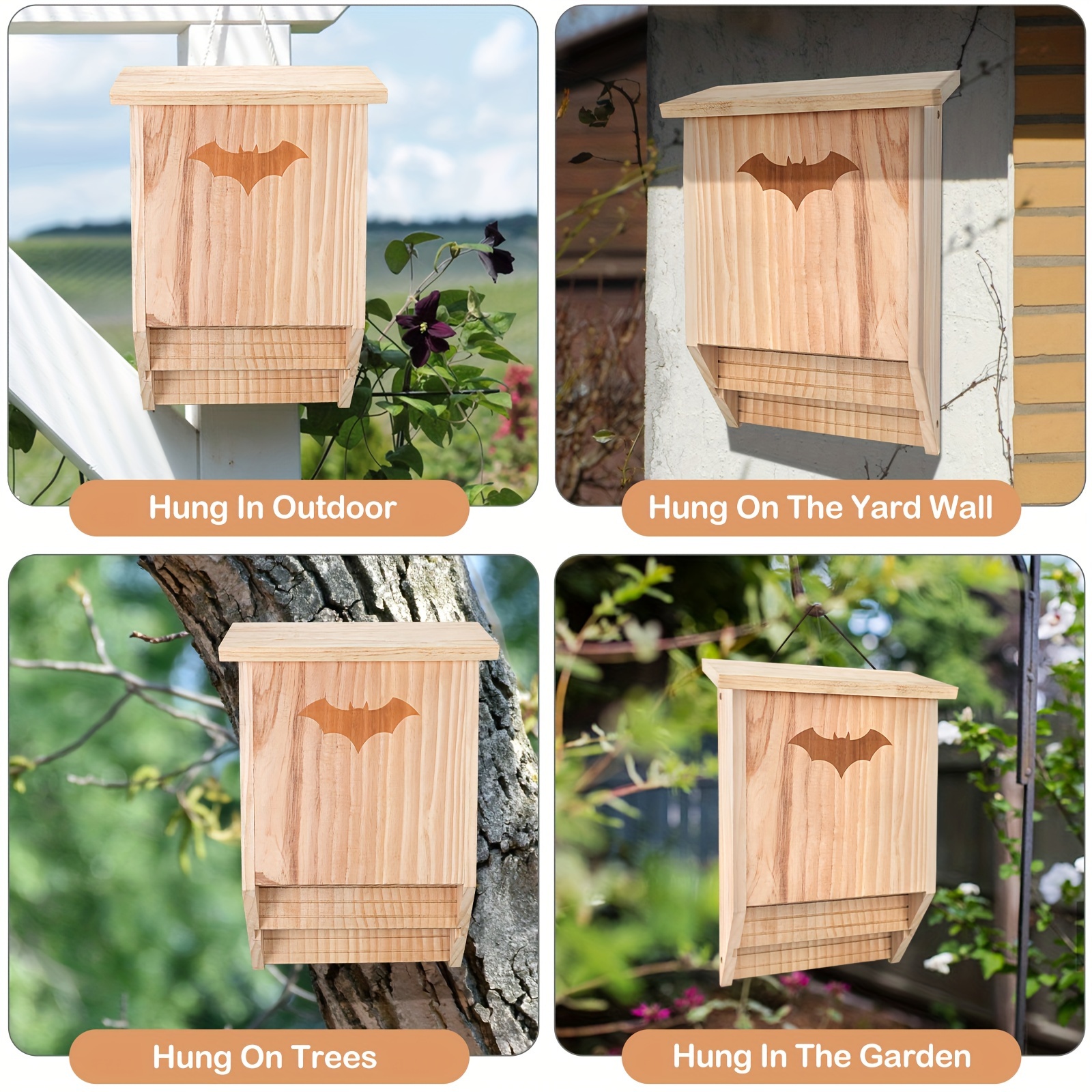 Bat House Outdoors Large Wooden Double Chamber Temu