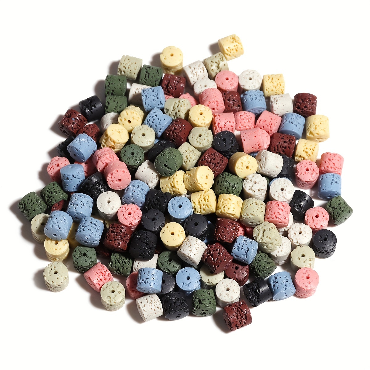 Colorful Volcanic Lava Beads Round Loose Spacer Beads For - Temu