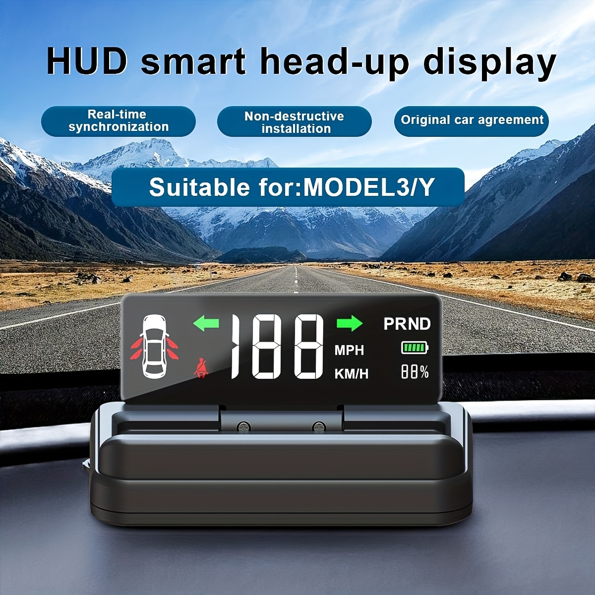 Universal M6S Car HUD Display ODB II Speedometer Tachometer Speed/Water  Temperature/Voltage LED Head Up Display Projector Auto Truck SUV RV 3.5 :  : Car & Motorbike