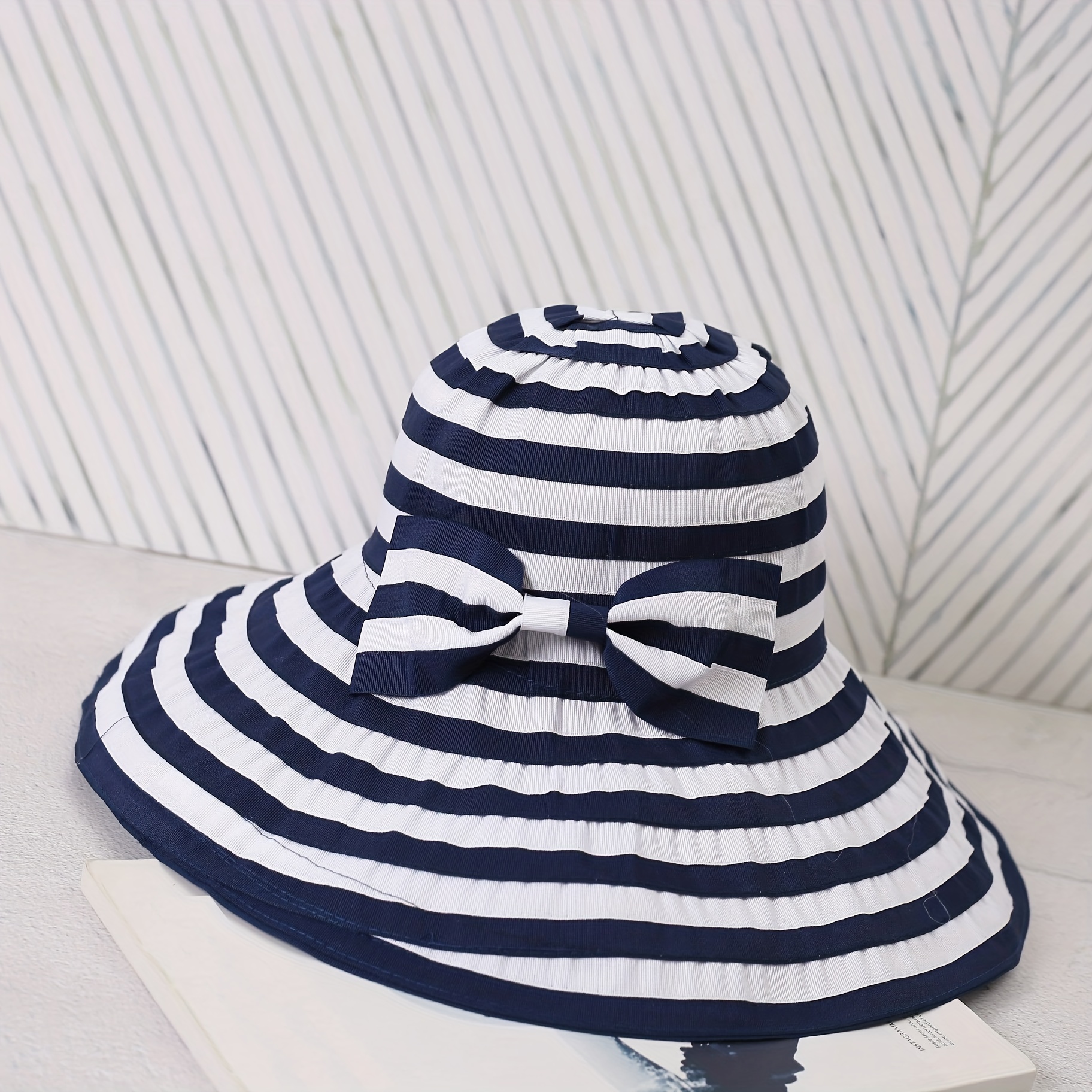 Elegant Bow Sunscreen Bucket Hat Trendy Wide Brim Color - Temu