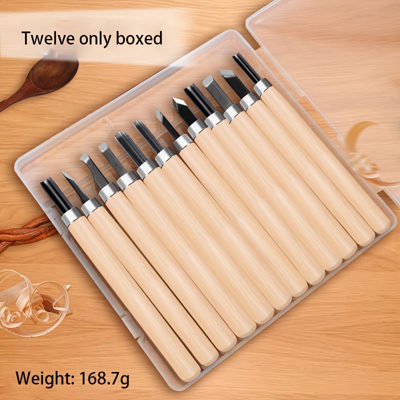 6 pieces woodworking carving knife, wood sharpener, wood scraper, spoon  knife DIY woodworking pattern carving tool set