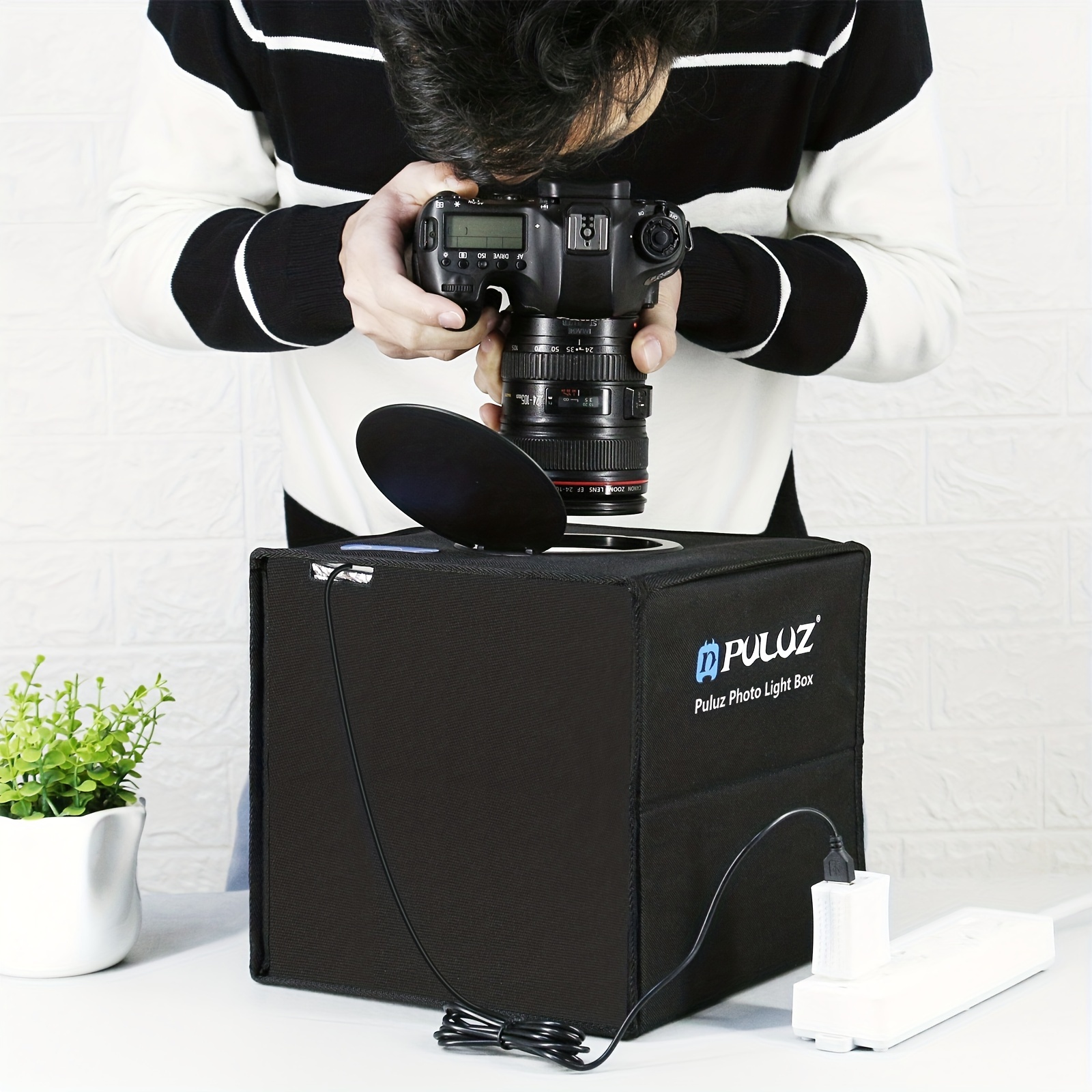 Mini caja de estudio fotográfico, kit de tienda de luz de fotografía  portátil PULUZ de 20 cm, caja de luz de iluminación plegable blanca con 20